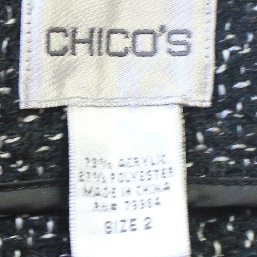 #394 Chico's Black Grey Speckled Dressy Skirt Size 2 (12) - Picture 8 of 10